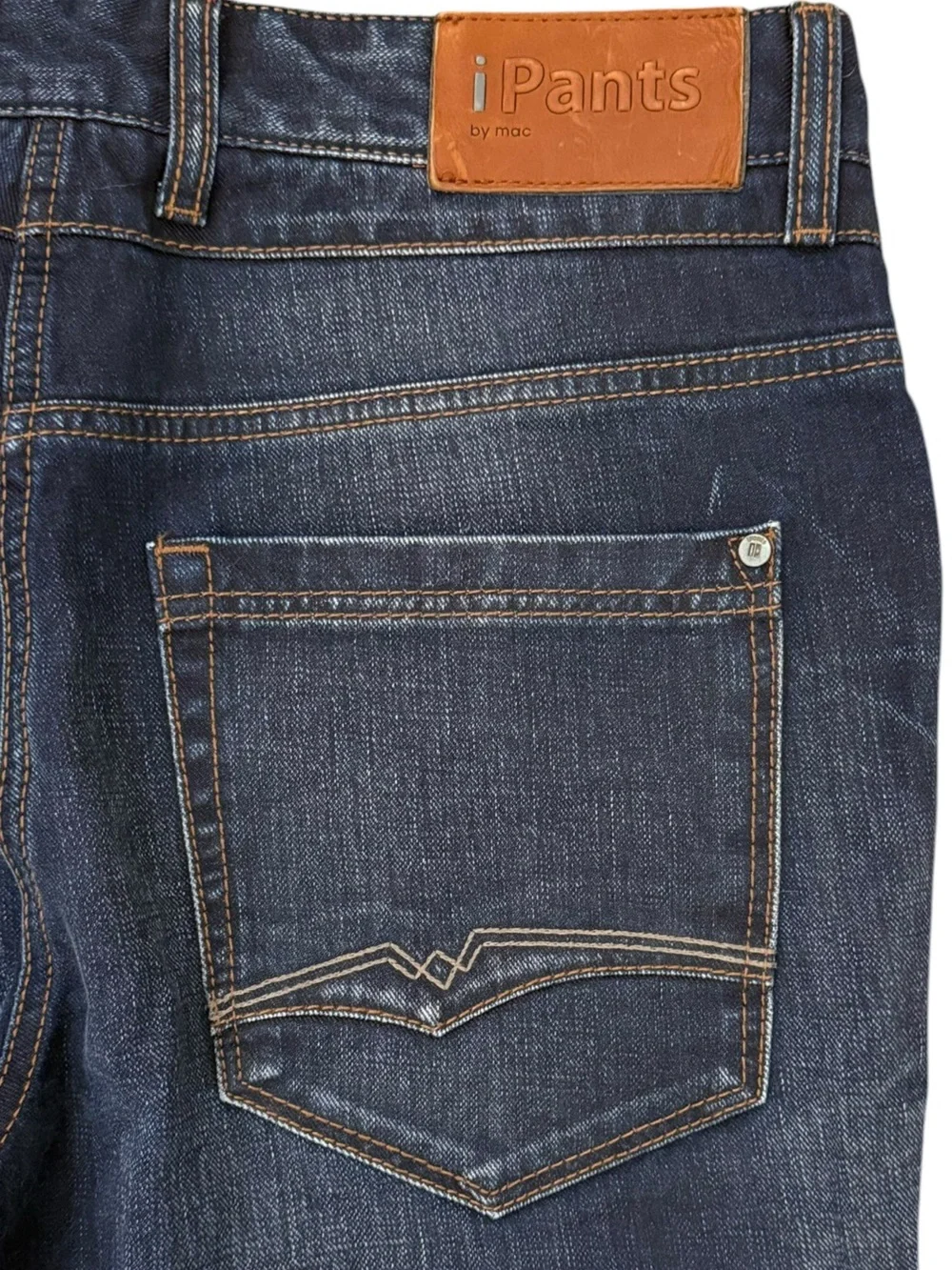 MAC iPants Modern Fit Jeans 33x34 Fit 33x31 Dark Wash Stretch Straight Leg Denim